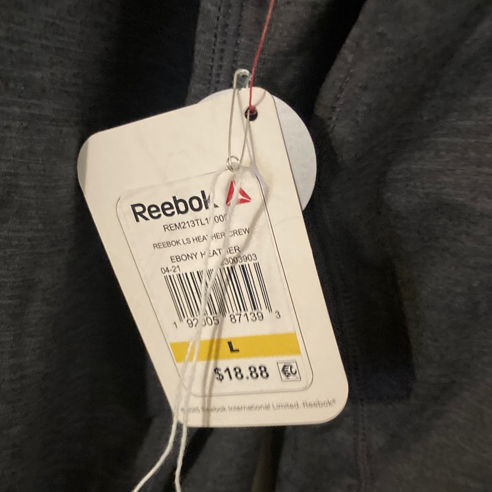 Reebok Charcoal Long Sleeve Tee - Picture 3 of 3
